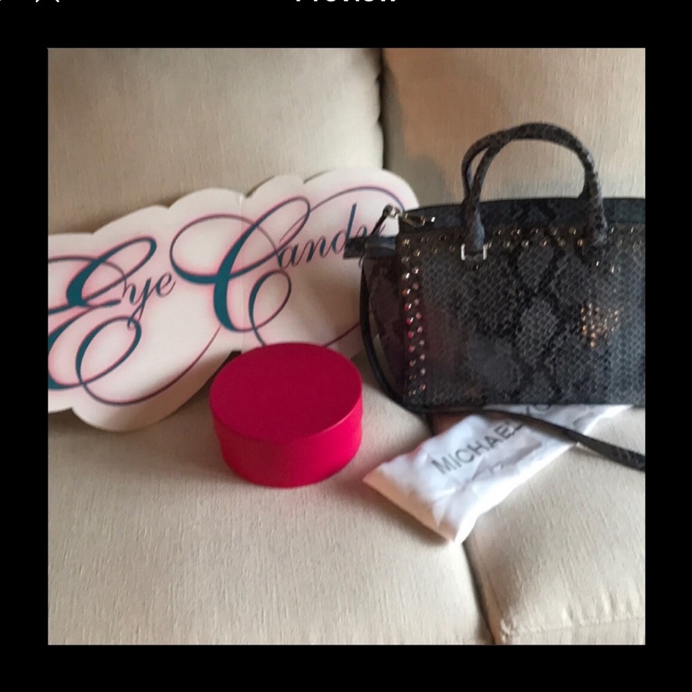 Michael Michael Kors Stella Python Blue Denim Mail - image 1